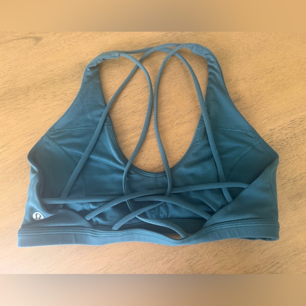 Teal Strappy Sports Bra